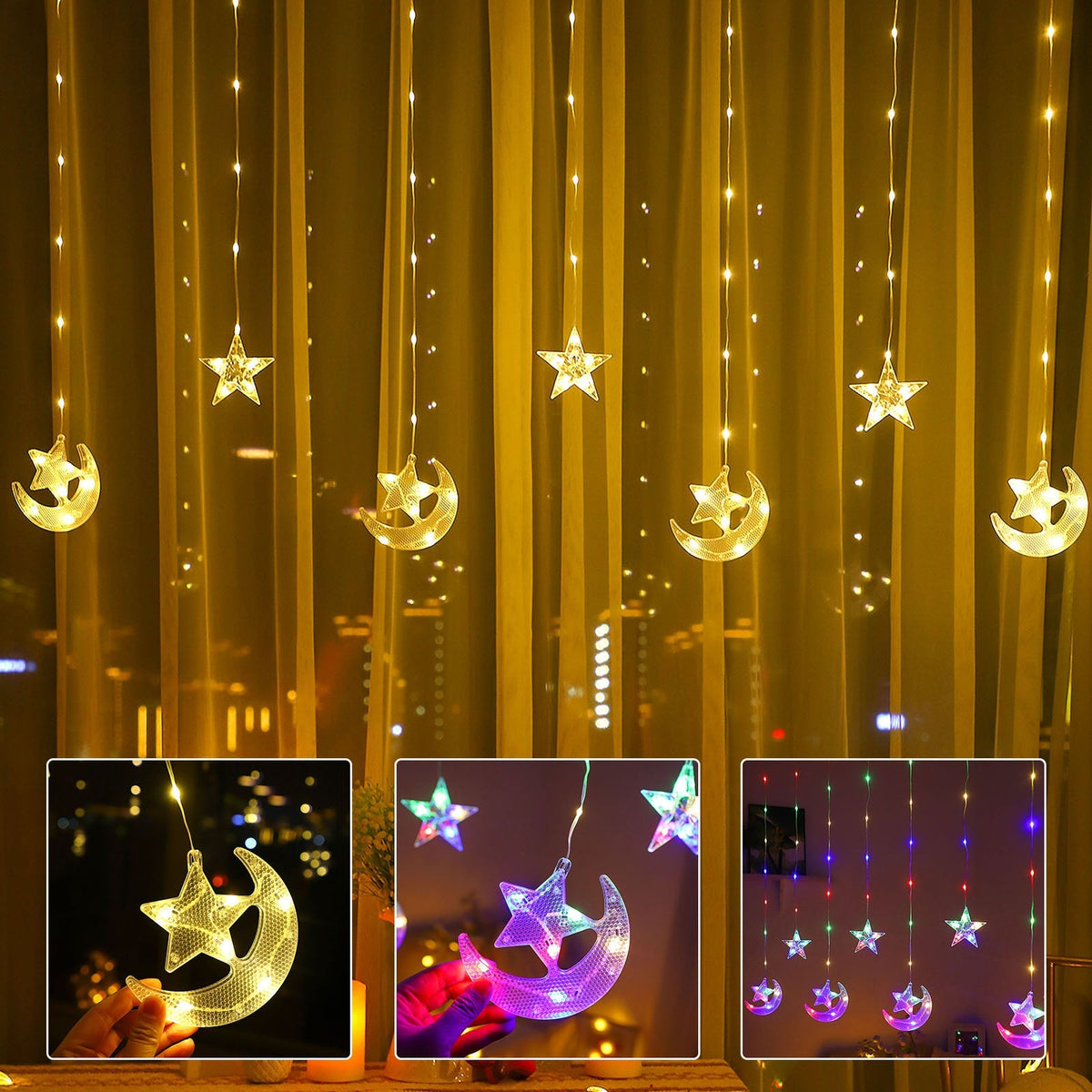 Waterproof LED Curtain Icicle String Light 2.3M 82LEDs for Party Decor view 2