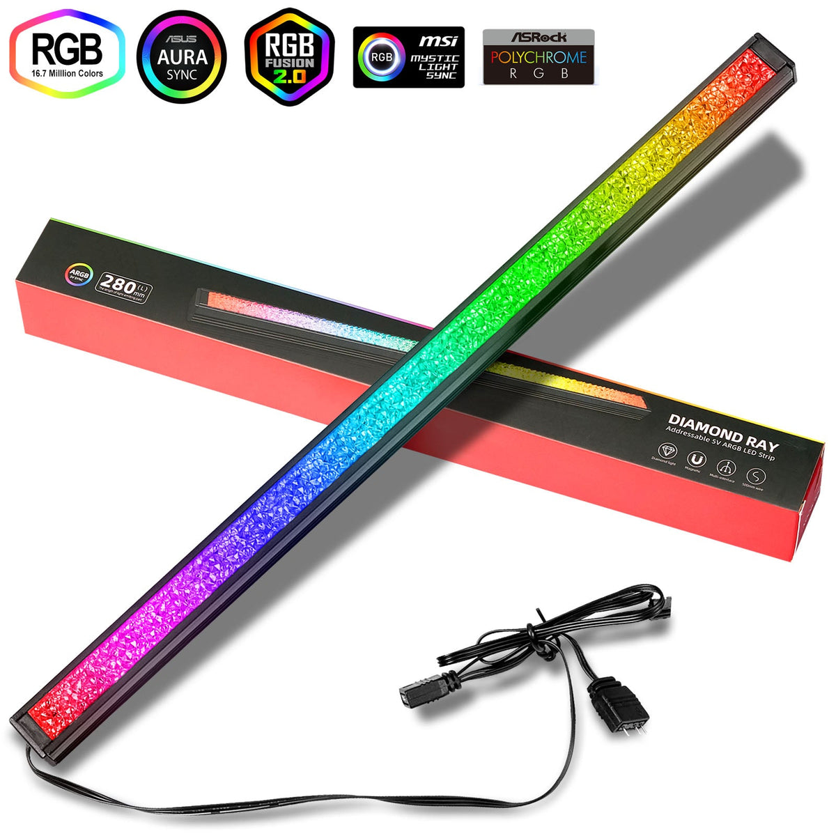 ARGB LED Strip for PC with 5V 3 pin for Gaming PC Case Lighting view 2