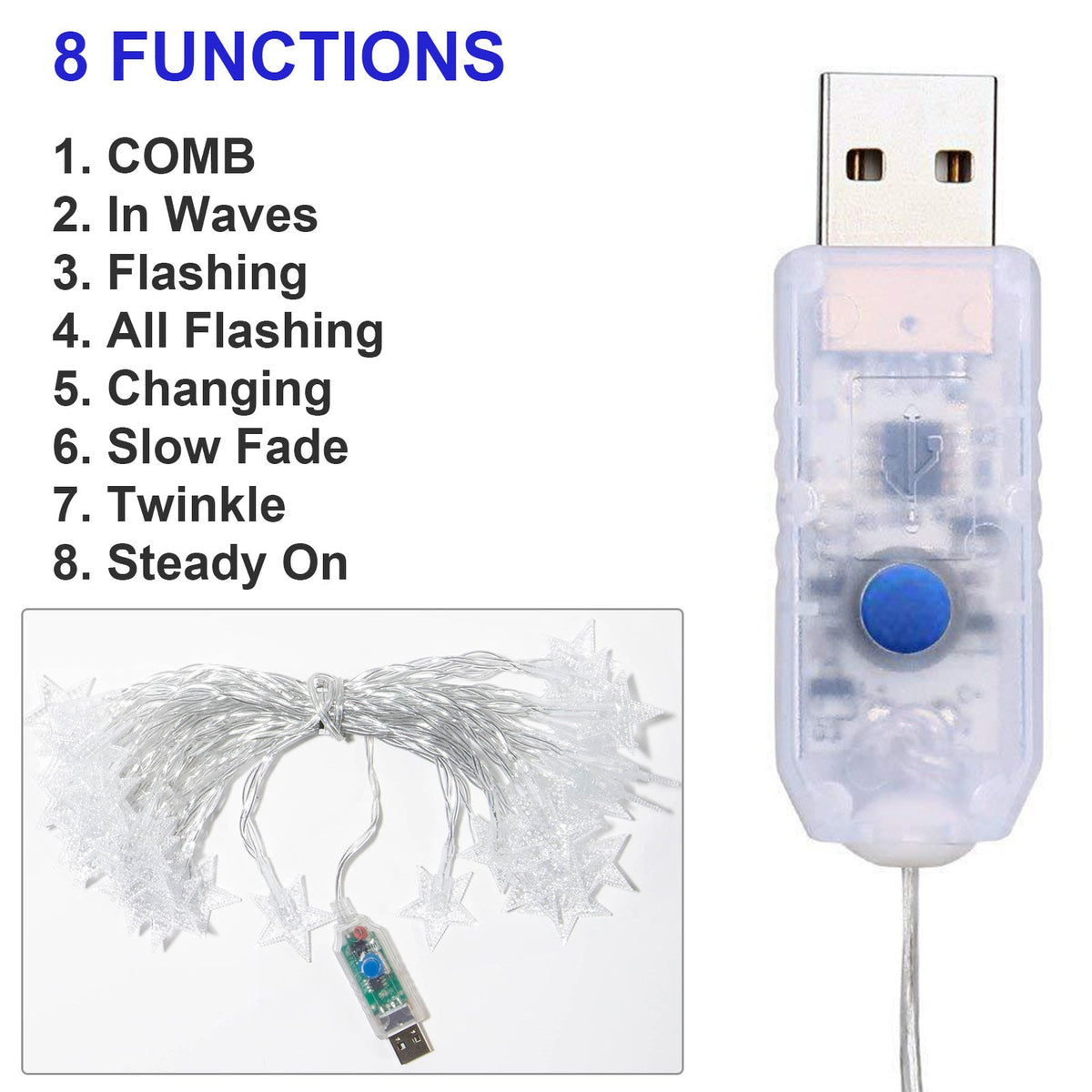 LED Star String Lights 8 Modes 3M to 6M for Bedroom and Party Decor view 10
