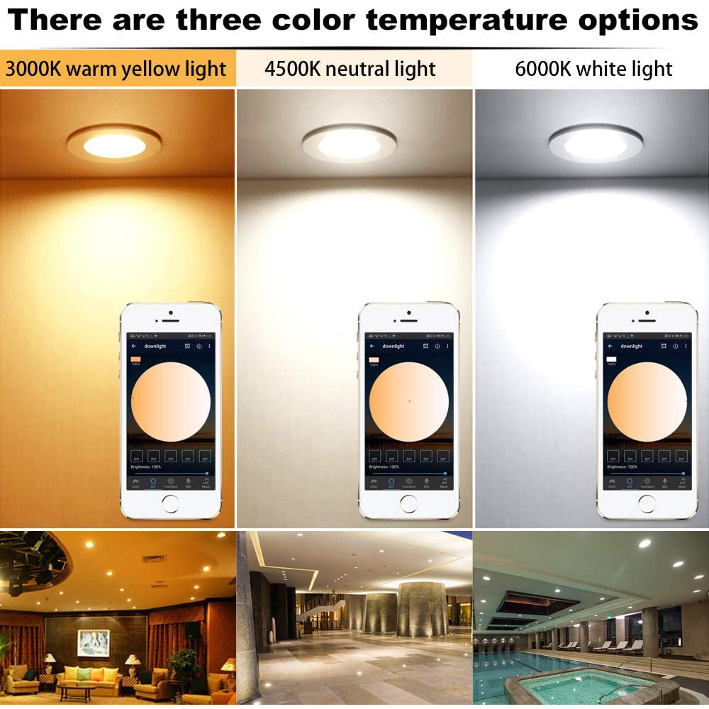 LED Recessed Downlights Smart Wireless Bluetooth Mesh for Ceiling view 4