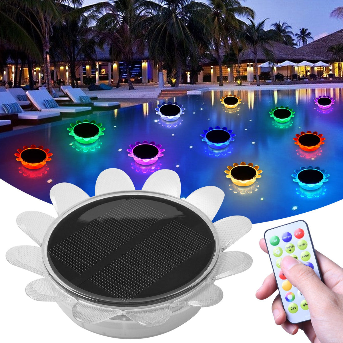 Solar Floating Pool Lights for Swimming Pool Pond and Garden Decor view 2