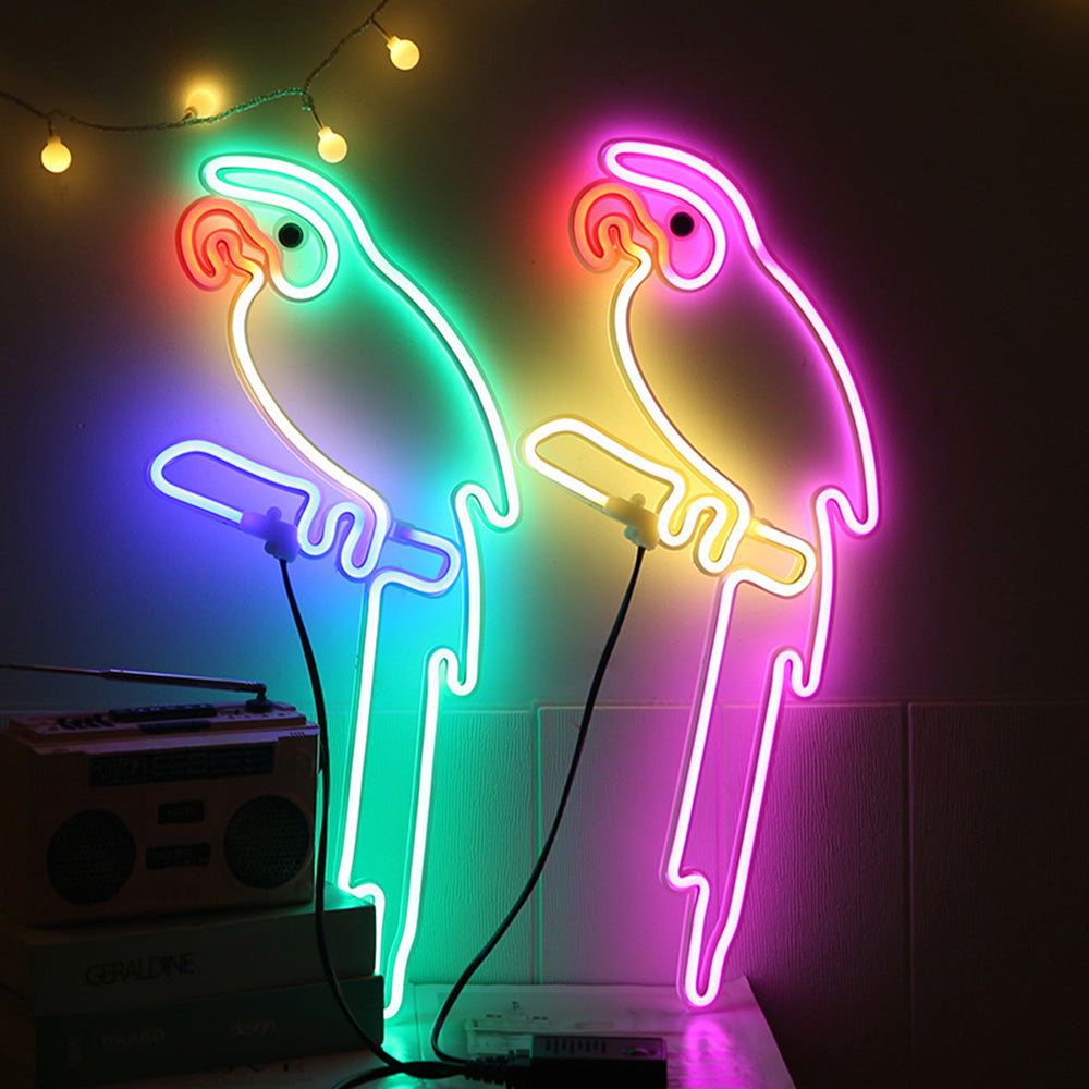Parrot LED Neon Light Sign for Bedroom Bar Shop and Wall Decor view 2
