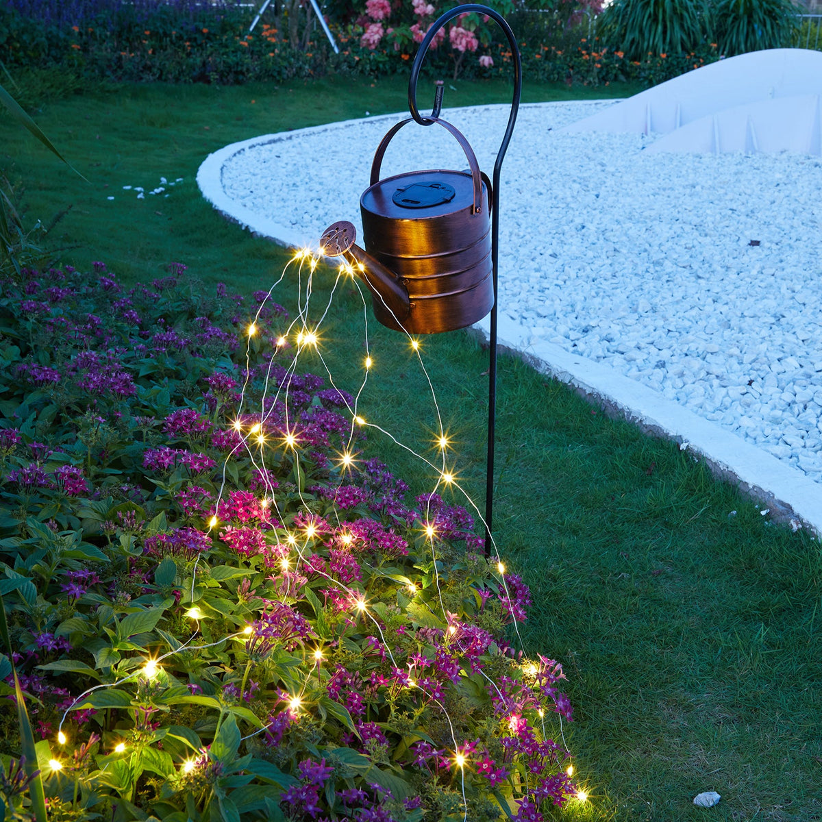 Watering Can with Waterfall Lights for Garden Yard and Patio Decor view 2