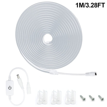 Waterproof Touch Switch Dimmable LED Neon Strip Light for 1M 3 28FT 5W