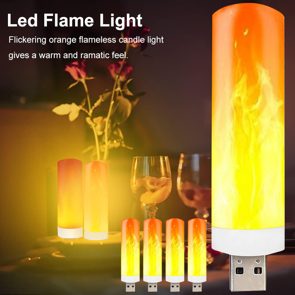 USB LED Flame Effect Light for Desk Bedroom and Home Room Decor view 2