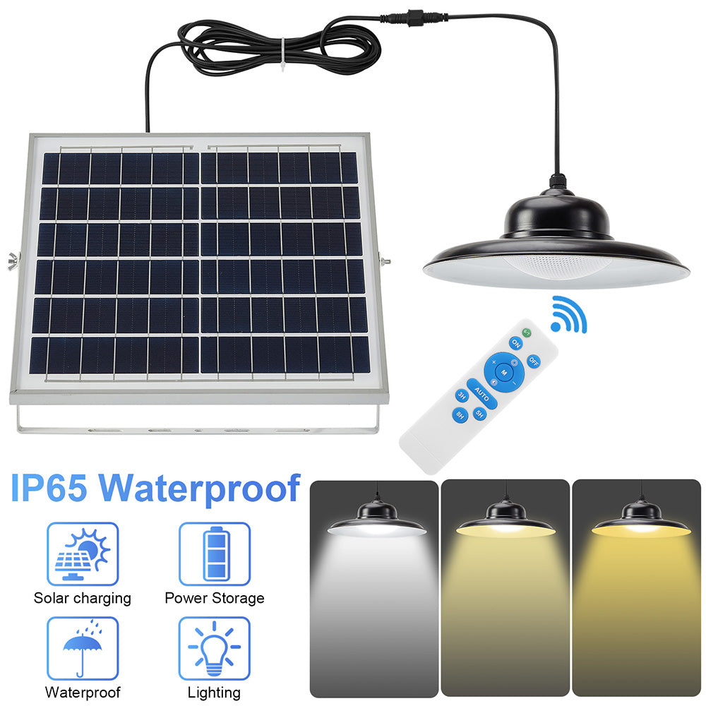 Remote Control Solar Pendant High Bay Light for Garden Yard and Patio view 2