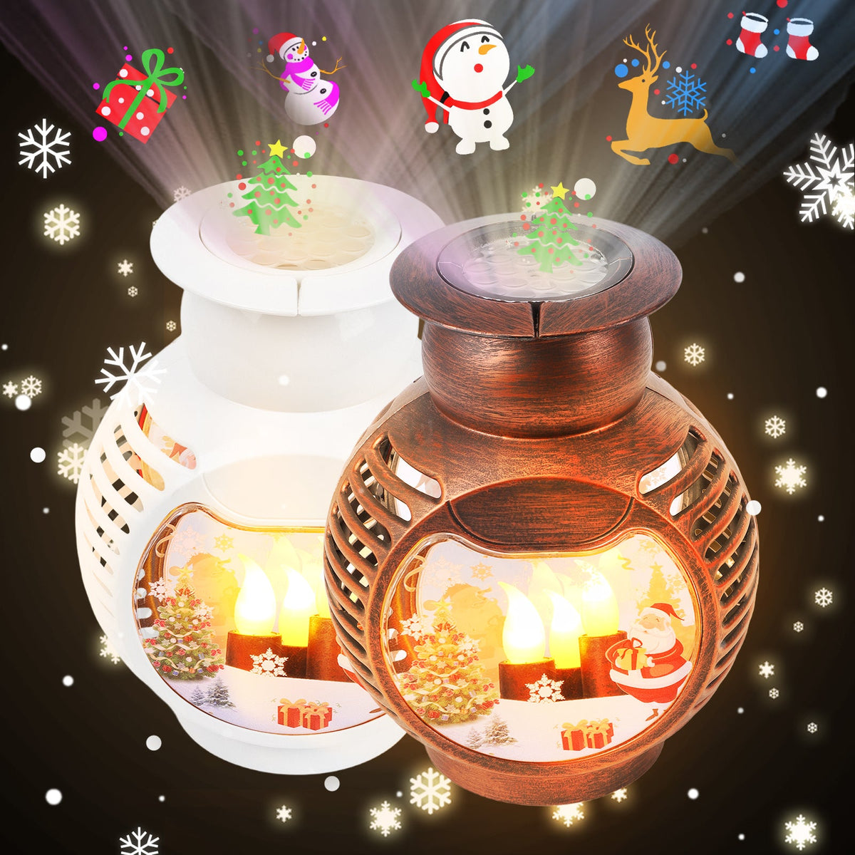 Christmas Snow Globe Lantern for Home Garden and Patio Decor view 2