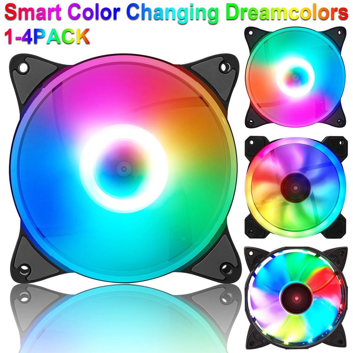 RGB Dreamcolor LED Computer Cooling Fan for Gaming PC Case Cooling view 2