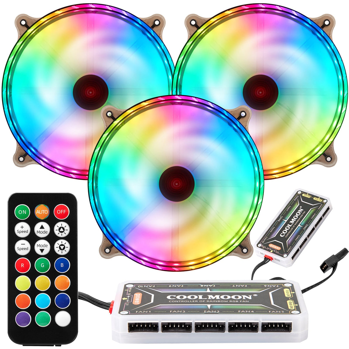 RGB Case Fans 200mm Ultra Quiet Chassis Cooling Fans for Gaming PC view 2