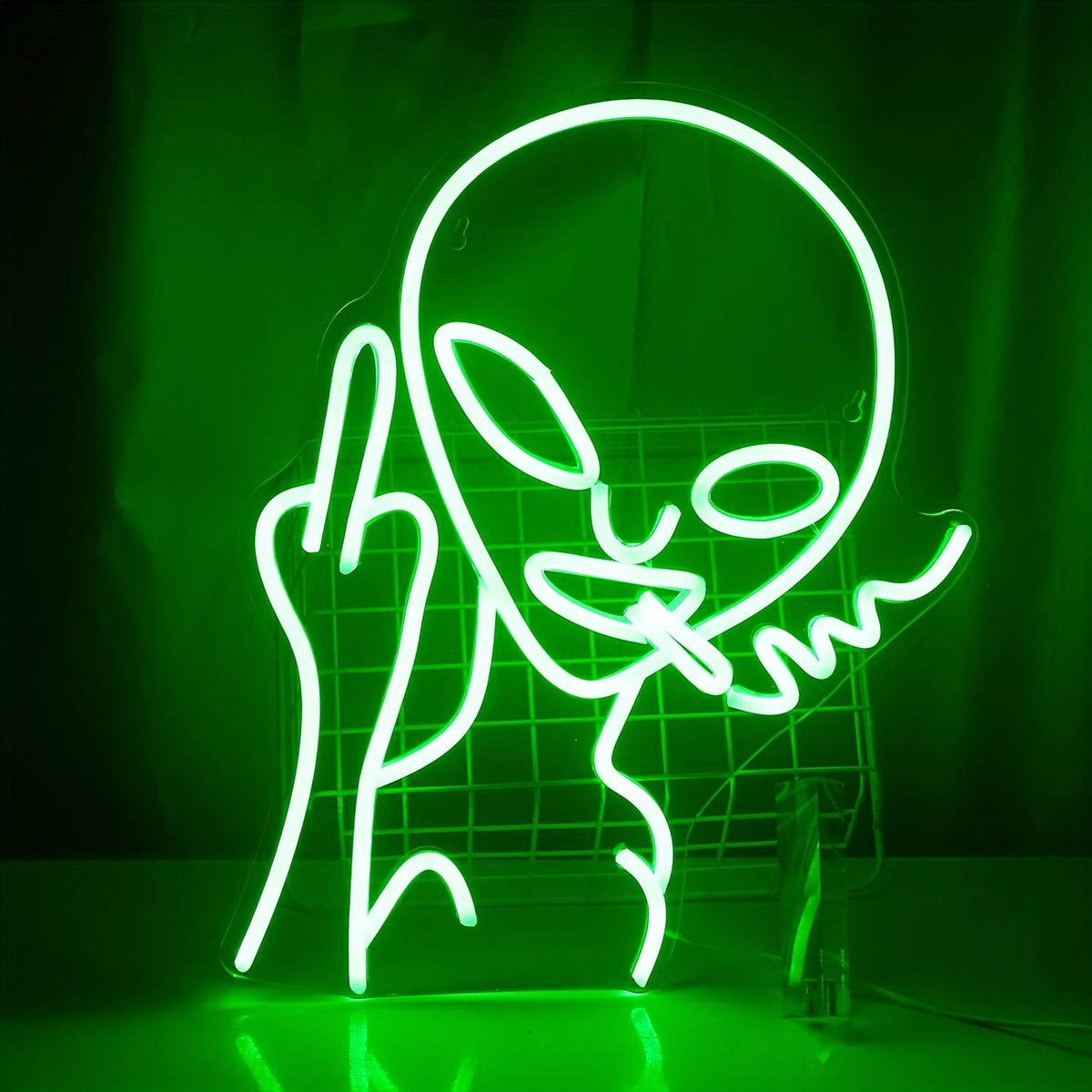 LED Green Alien Neon Signs for Bedroom Game Room and Wall Decor view 3