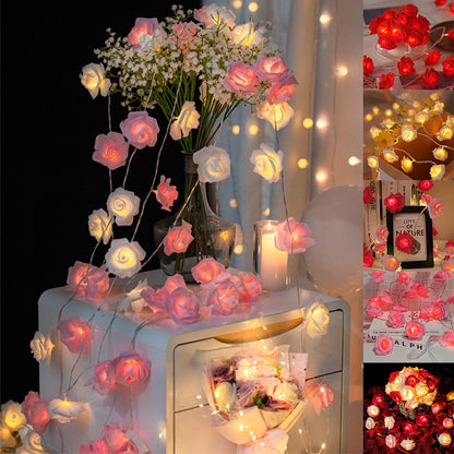 Rose Flower Fairy String Lights for Bedroom Party and Wedding Decor view 2