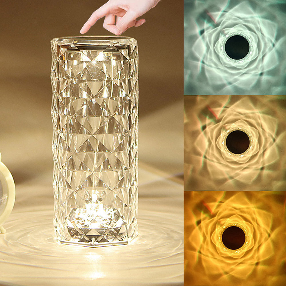 LED Rose Crystal Table Lamp for Bedroom Nightstand and Desk Decor view 2