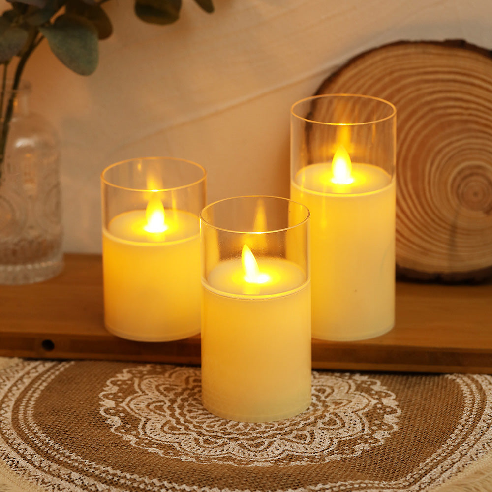 LED Flameless Pillar Votive Candles for Home Table and Party Decor view 2