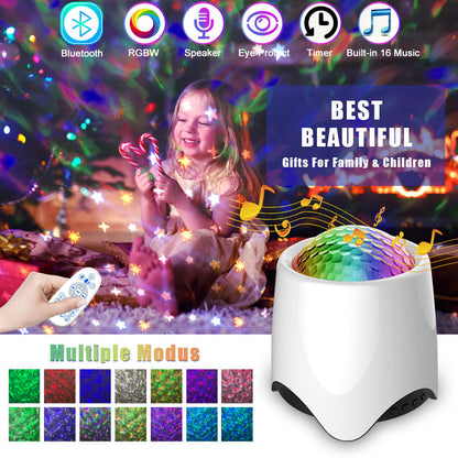 LED Star Wave Galaxy Projector Bluetooth Speaker for Bedroom Ceiling view 2