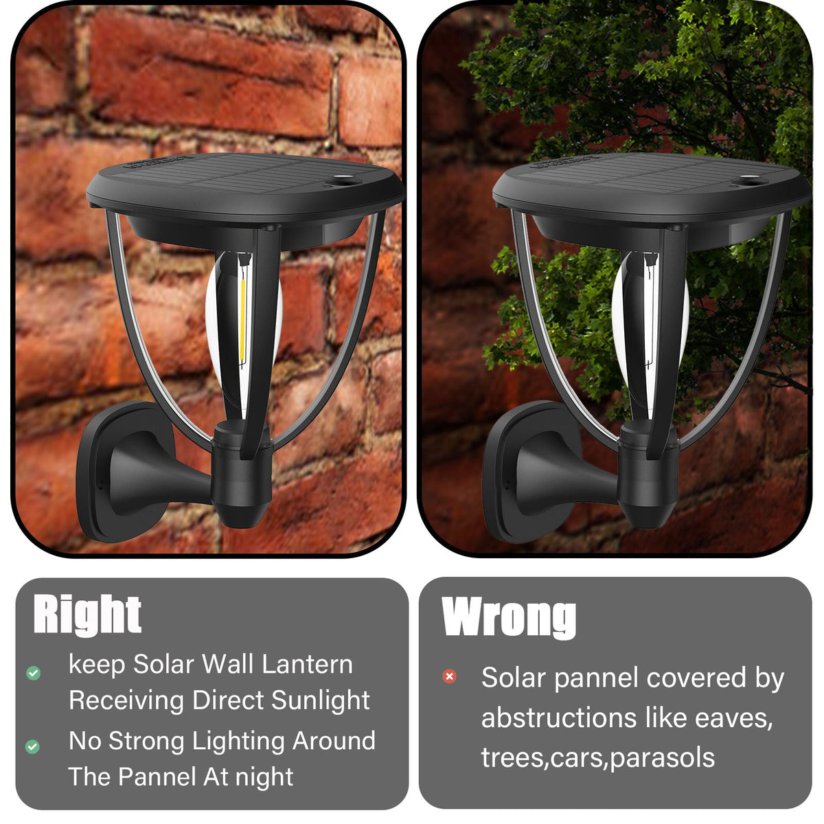 3 in 1 Solar Post Light Photocell Wall Lights for Garden and Patio view 7