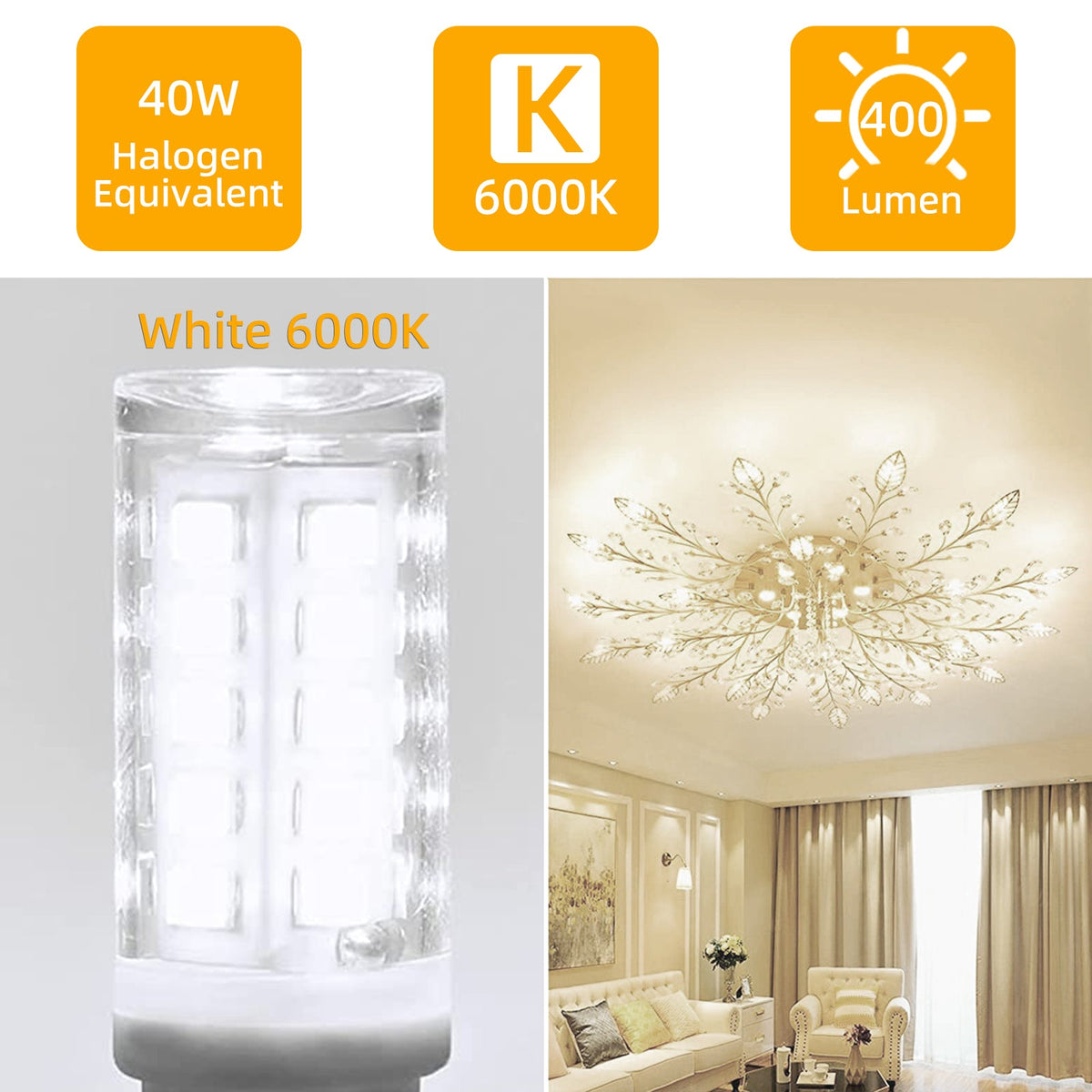 G9 LED Light Bulb Bi Pin Base for Home Lighting and Room Decor
