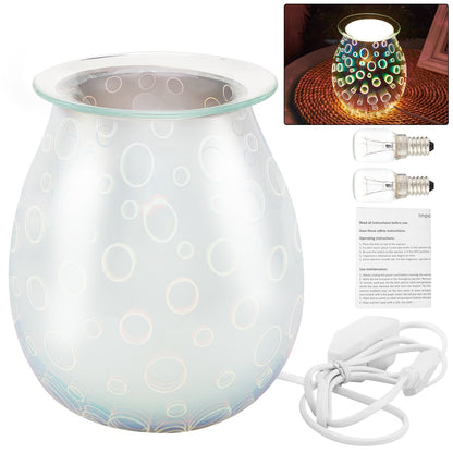 Electric Wax Melter Dimmable 3D Glass Circle Candle for Home Fragrance view 11