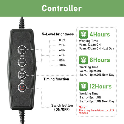 LED Grow Light Strips 3500K Full Spectrum Sunlight for Indoor Plants