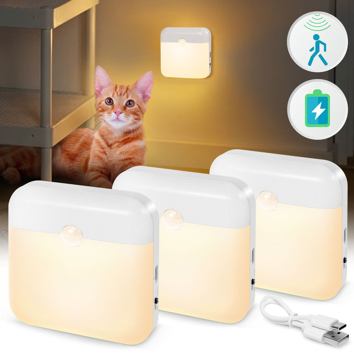 LED Motion Sensor Night Light Lamp for Bedroom Hallway and Bathroom view 3