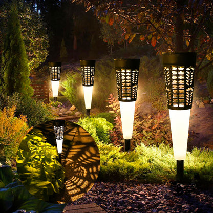 Waterproof LED Solar Pathway Lights RGB Warm White for Garden Yard
