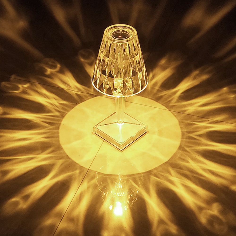 LED Wine Cup Shape Crystal Table Lamp for Bedroom USB Model Not Re