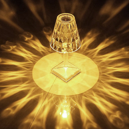 LED Wine Cup Shape Crystal Table Lamp for Bedroom USB Model Not Re