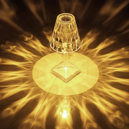 LED Wine Cup Shape Crystal Table Lamp for Bedroom USB Model Not Re