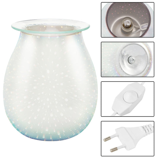 Electric Wax Melter Dimmable 3D Glass Fireworks Candle for Fragrance