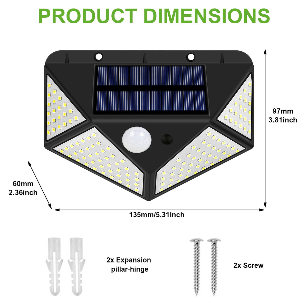 Outdoor 128 LEDs Solar Motion Sensor Lights for Garden Yard and Patio view 14