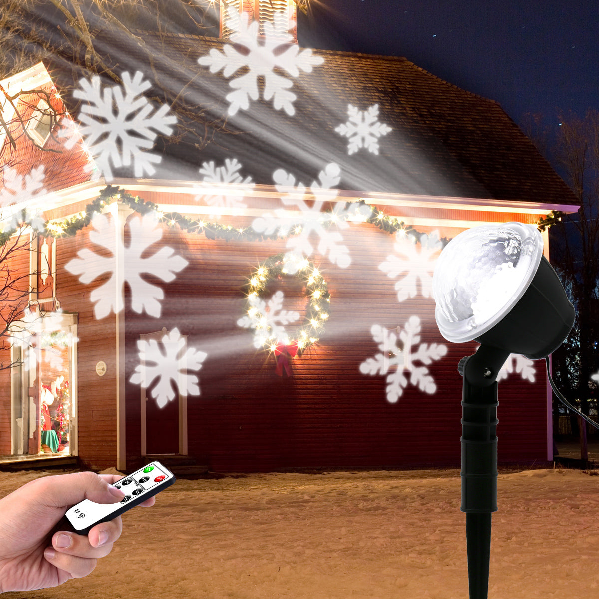 Waterproof Projector Lights with RF Remote Control Moving Patterns