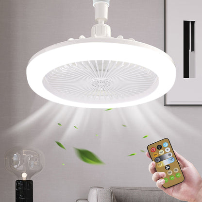 Enclosed Mini Ceiling Fan with Light for Bedroom Kitchen and Hallway