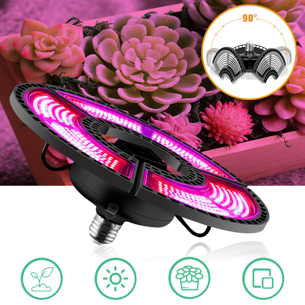 Foldable UFO Shape LED Plant Light Bulb 288 to 504LEDs E26 E27