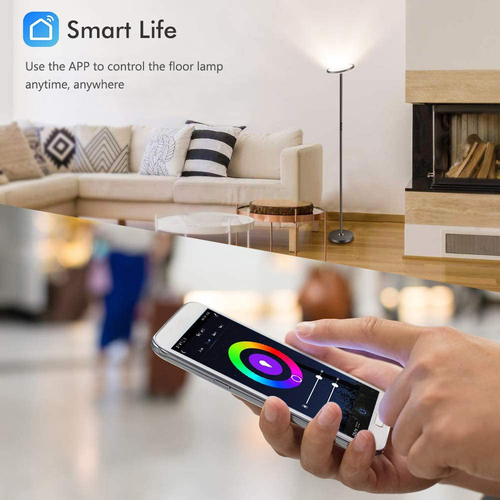 Smart Floor Lamp 2000 lm Ultra Bright Dimmable for Living Room