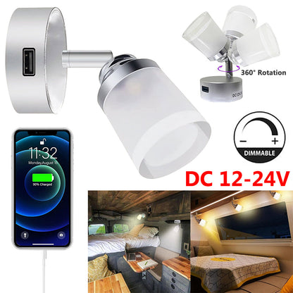 12 to 24V LED Reading Light for Bed Desk and Travel Reading Use