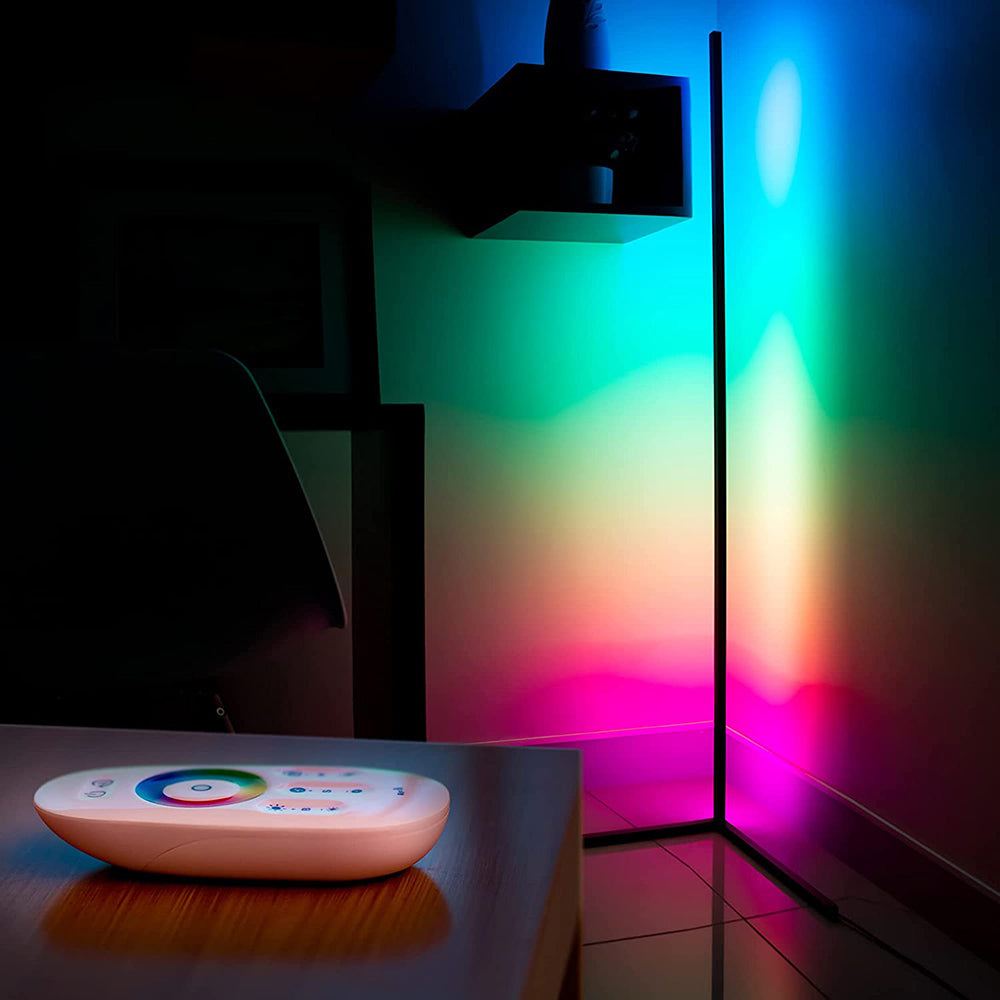 LED Corner Floor Lamp RGB Lighting Dimmable for Living Room Corners