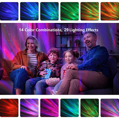 UFO Aurora Star Projector Night Light Lamp for Bedroom Ceiling view 10