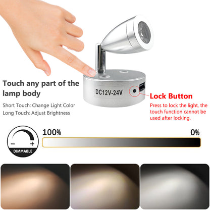 LED Spotlight Reading RV Interior Light for Bed and Travel Reading