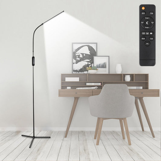 Dimmable LED Floor Lamp Adjustable Gooseneck for Living Room