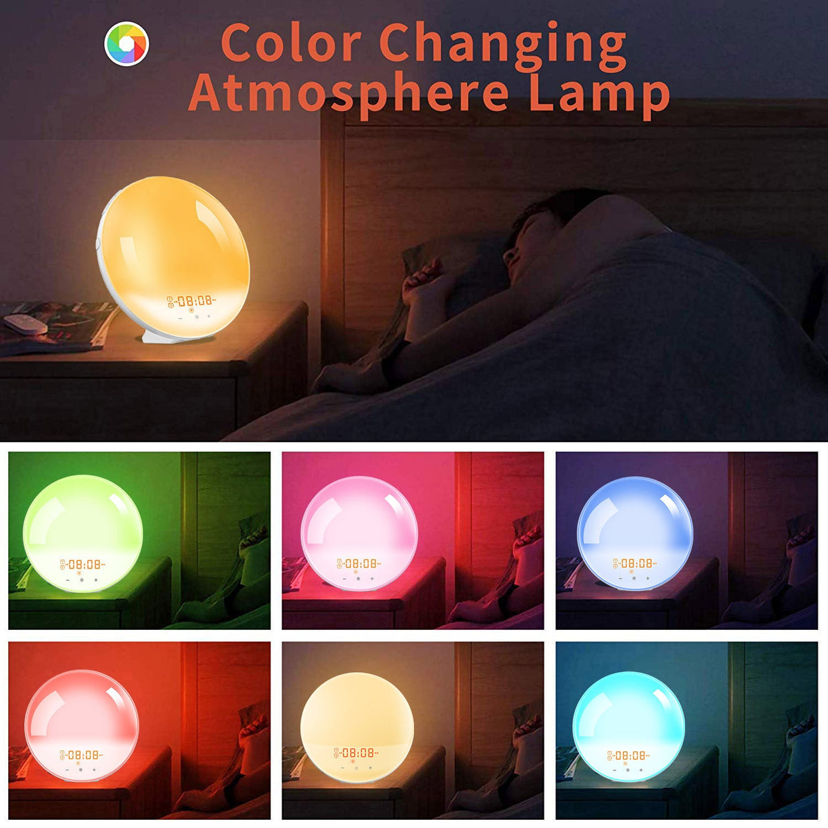 Sunrise Alarm Clock Wake up Light for Bedroom and Nightstand view 4