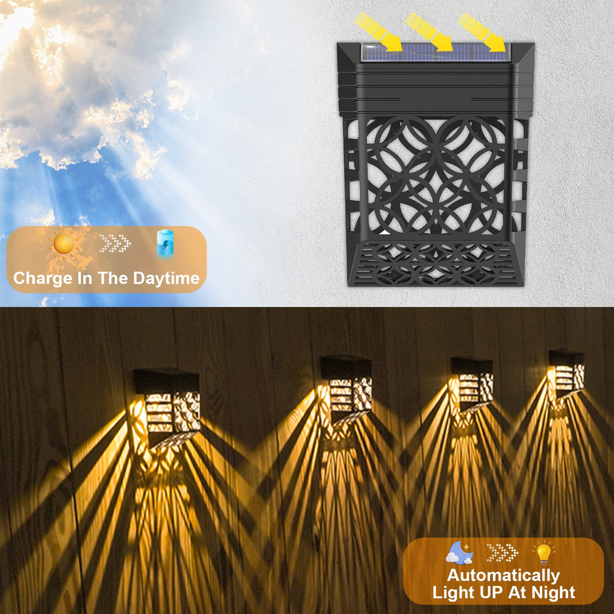 Outdoor Waterproof LED Solar Deck Lights for Garden Yard and Patio