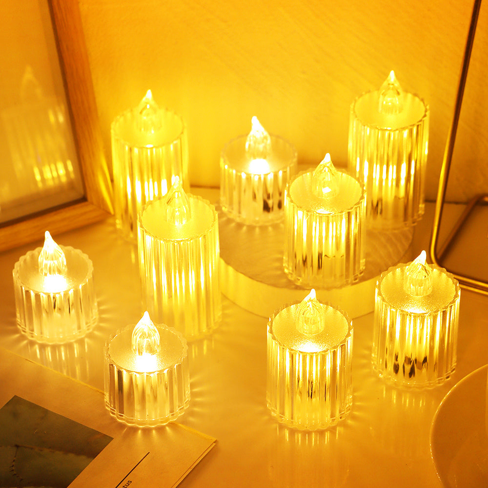 Flameless Crystal Acrylic Candle Lights for Home Table and Party Decor