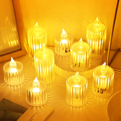 Flameless Crystal Acrylic Candle Lights for Home Table and Party Decor