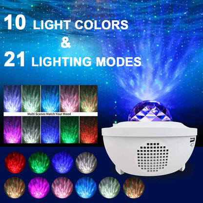 LED Star Night Light Bluetooth Music Player Lamp for Bedroom