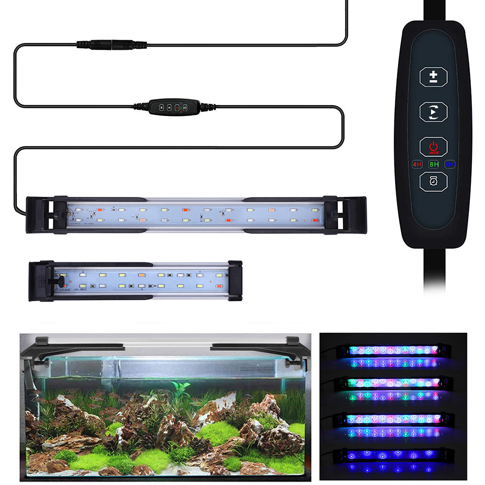 Double Row LED Fish Tank Plant Light with Adjustable Color Timer view 2