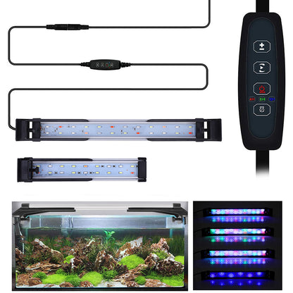 Double Row LED Fish Tank Plant Light with Adjustable Color Timer view 2