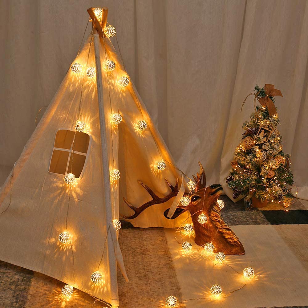 LED Moroccan Hanging String Lights 1.5m 10LEDs 3m 20LEDs for Bedroom view 2