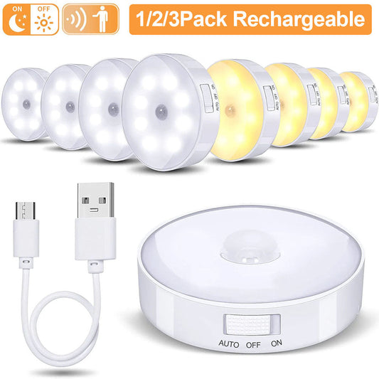 Rechargeable PIR Motion Sensor Light for Closet Stairs and Hallway