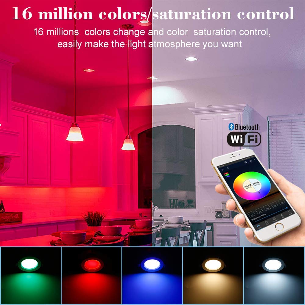LED Recessed Downlights Smart Wireless Bluetooth Mesh for Ceiling view 8