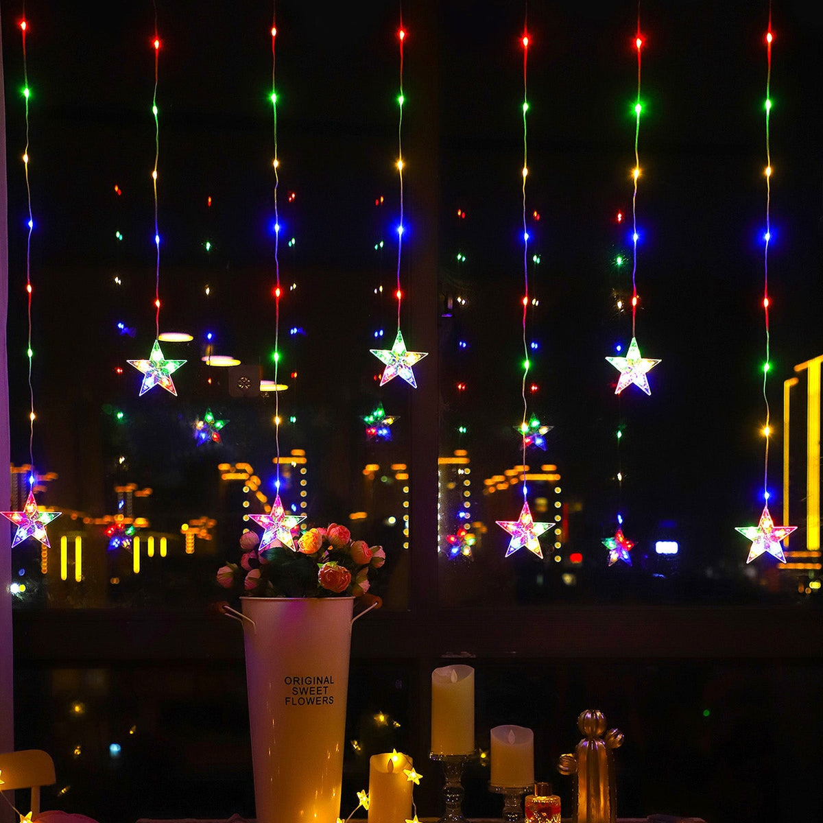 Waterproof LED Curtain Icicle String Light 2M 82LEDs for Window Decor