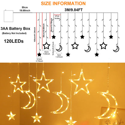 Waterproof LED Curtain Icicle String Light 3M 120LEDs for Window Decor view 6